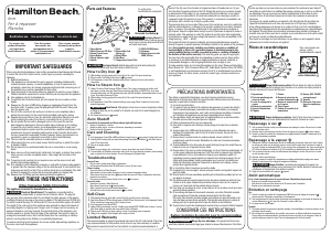 Handleiding Hamilton Beach 14216 Strijkijzer