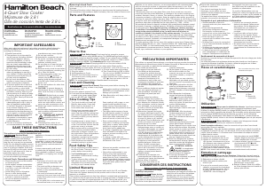 Manual de uso Hamilton Beach 33240 Slow cooker