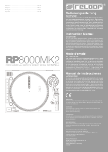 Manual de uso Reloop RP-8000 MK2 Giradiscos