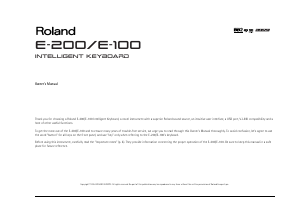 Manual Roland E-200 Digital Keyboard