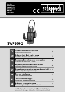 Manual Scheppach SWP800-2 Water Pump