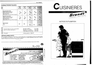 Mode d’emploi Brandt KFB630/2 Cuisinière