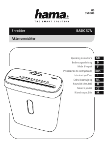 Manuale Hama Basic S7A Distruggidocumenti