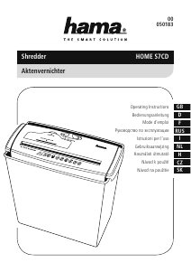 Használati útmutató Hama Home S7CD Iratmegsemmisítő