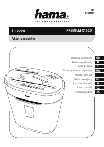 Handleiding Hama Premium X10CD Papiervernietiger