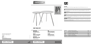 Mode d’emploi Livarno IAN 316993 Table d'appoint
