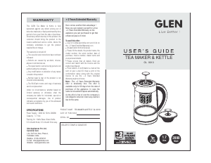 Bruksanvisning Glen GL 9010 Vattenkokare