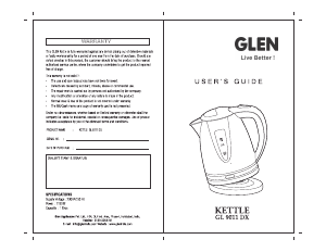 Bruksanvisning Glen GL 9011 DX Vattenkokare