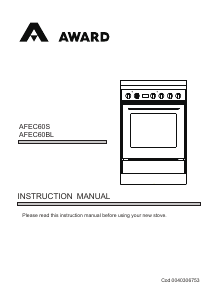 Handleiding Award AFEC60BL Fornuis