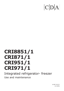 Handleiding CDA CRI871 Koel-vries combinatie