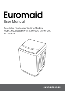 Handleiding Euromaid ETL800FCW Wasmachine