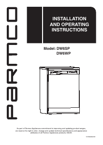 Handleiding Parmco DW6SP Vaatwasser