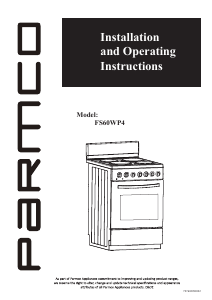 Manual Parmco FS60WP4 Range