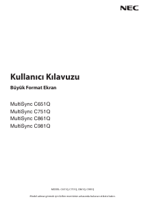 Kullanım kılavuzu NEC MultiSync C751Q LCD ekran