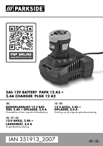Brugsanvisning Parkside IAN 351913 Batterioplader