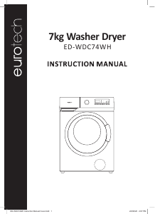 Handleiding Eurotech ED-WDC74WH Was-droog combinatie