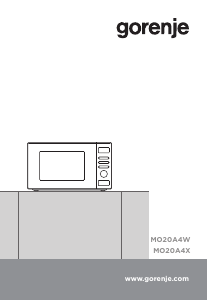 Priročnik Gorenje MO20A4W Mikrovalovna pečica