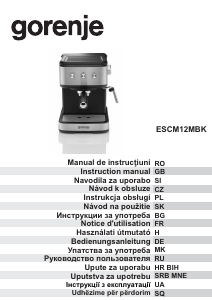 Instrukcja Gorenje ESCM12MBK Ekspres do espresso