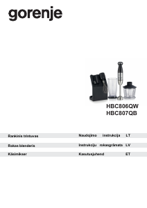 Rokasgrāmata Gorenje HBC807QB Rokas blenderis