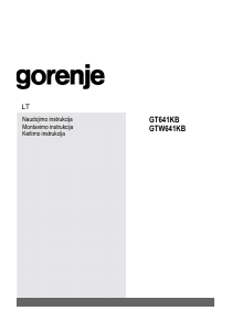 Vadovas Gorenje GTW641KB Kaitlentė