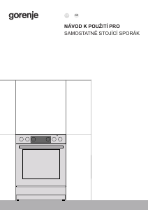 Manuál Gorenje GECS5C70BPA Sporák