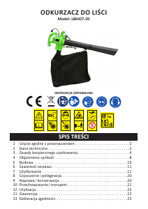 Instrukcja Gardenic LB0427-20 Dmuchawa do liści