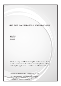Manual Hisense HPA27C Air Conditioner