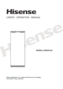 Handleiding Hisense HRAF242 Koelkast