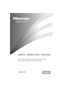 Manual Hisense HRVF155 Freezer