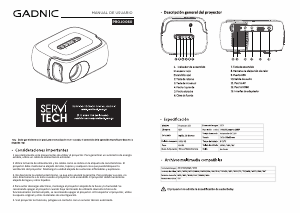 Manual de uso Gadnic KPROJ126 Proyector