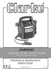 Manual Clarke JS1000 Jump Starter