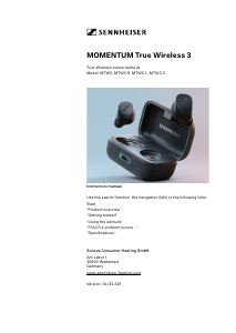 Handleiding Sennheiser MOMENTUM True Wireless 3 Koptelefoon