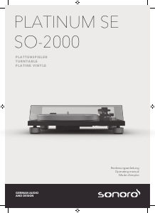Handleiding Sonoro SO-2000 Platinum SE Platenspeler