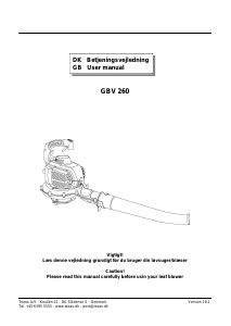 Brugsanvisning Texas GBV 260 Løvblæser