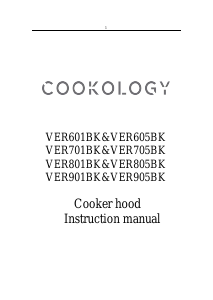 Handleiding Cookology VER605BK/A++ Afzuigkap