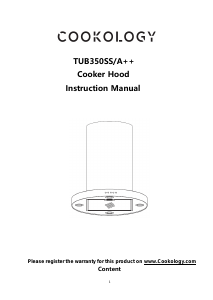 Handleiding Cookology TUB350SS Afzuigkap