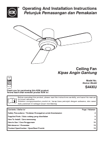 Handleiding KDK S44XU Plafondventilator