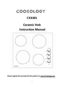 Manual Cookology CEK601 Hob
