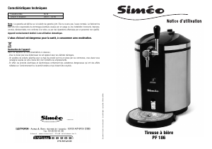 Mode d’emploi Siméo PF 186 Système de tireuse