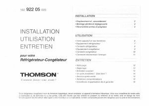 Mode d’emploi Thomson CK28E Réfrigérateur combiné