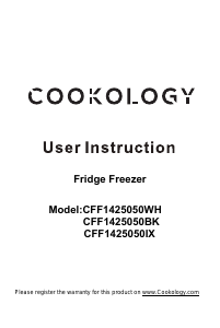 Handleiding Cookology CFF1425050BK Koel-vries combinatie