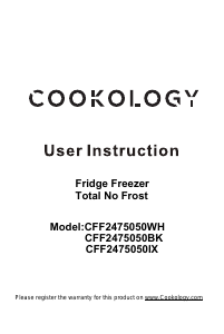 Handleiding Cookology CFF2475050WH Koel-vries combinatie