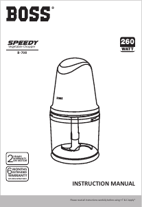 Manual Boss B708 Speedy Chopper