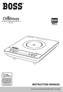 Handleiding Boss B537 Chefmax Kookplaat