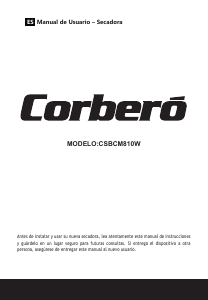 Manual Corberó CSBCM810W Máquina de secar roupa