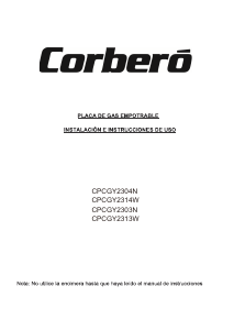 Manual de uso Corberó CPCGY2303N Placa