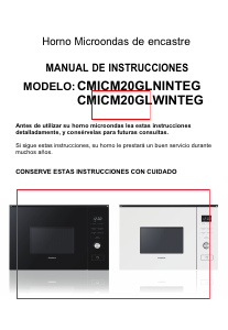 Manual Corberó CMICM20GLNINTEG Microwave