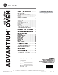 Manual GE PSA9240SPSS Microwave