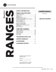Manual de uso GE GRS600AVES Cocina