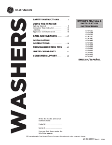 Manual GE GTW385ASWWS Washing Machine
